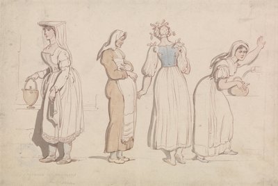 Four Women at a Well in Rome by Thomas Rowlandson